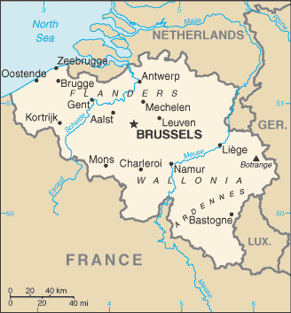 Бельгия, карта бельгии