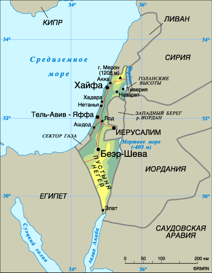 Израиль, карта израиля