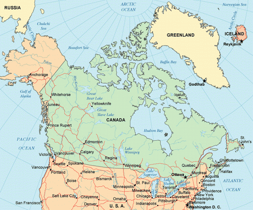Канада, карта канады