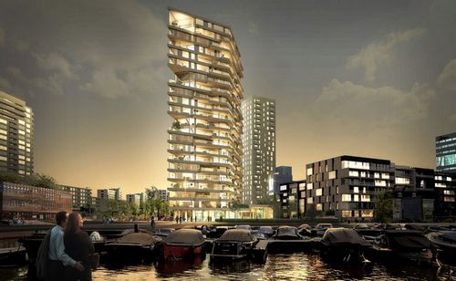 В нидерландах построят 73-метровый деревянный небоскреб