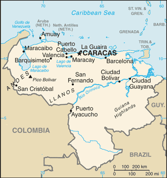 Венесуэла, карта венесуэлы